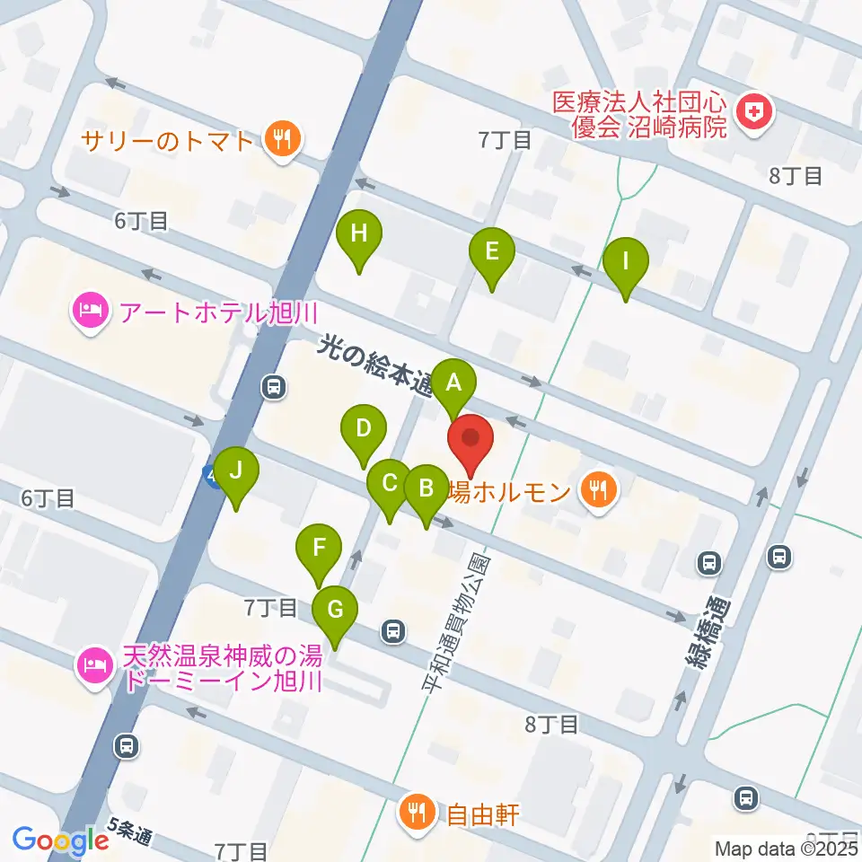 旭川カジノドライブ周辺の駐車場・コインパーキング一覧地図