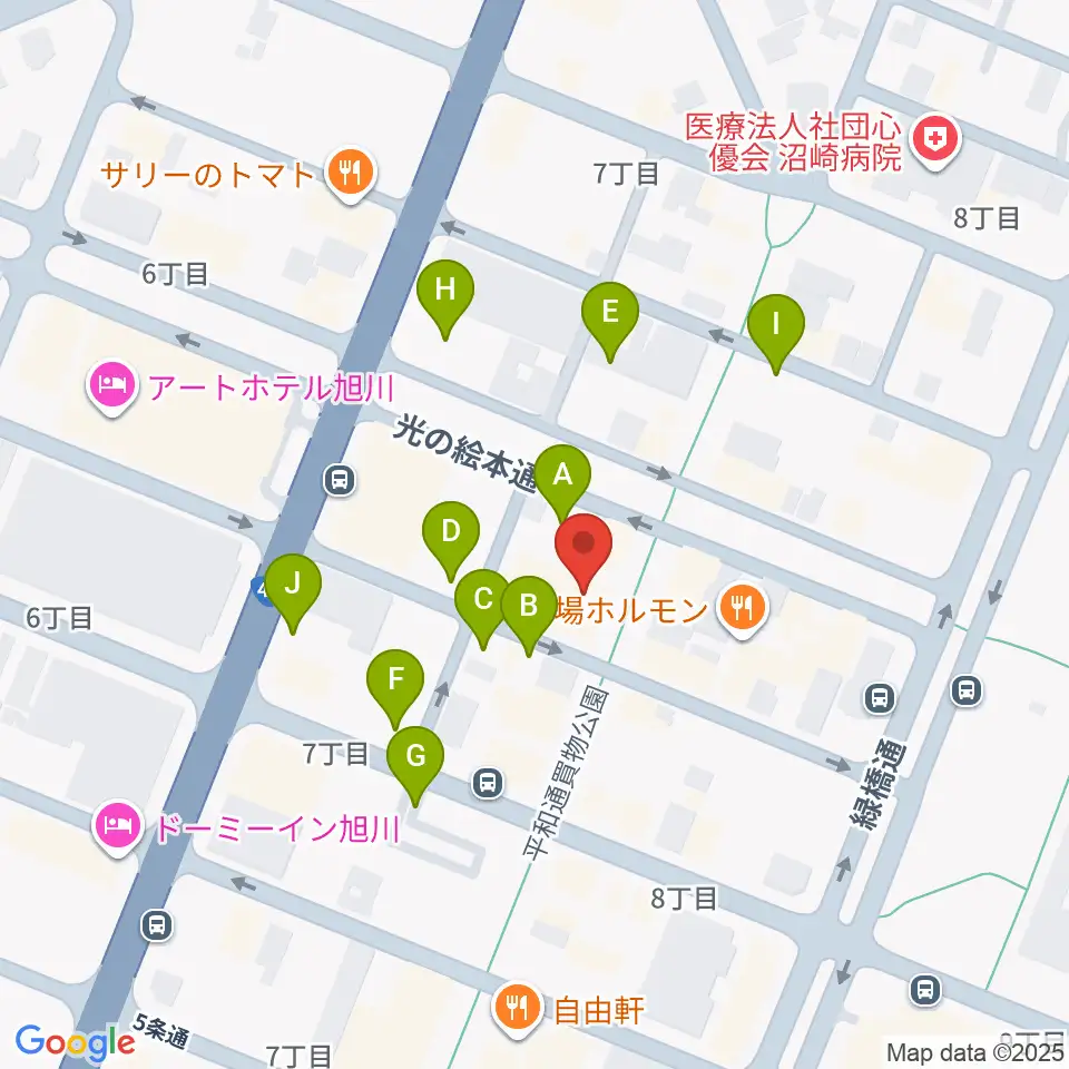 旭川カジノドライブ周辺の駐車場・コインパーキング一覧地図
