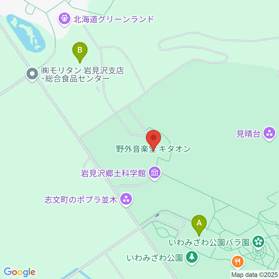 いわみざわ公園野外音楽堂キタオン周辺の駐車場・コインパーキング一覧地図