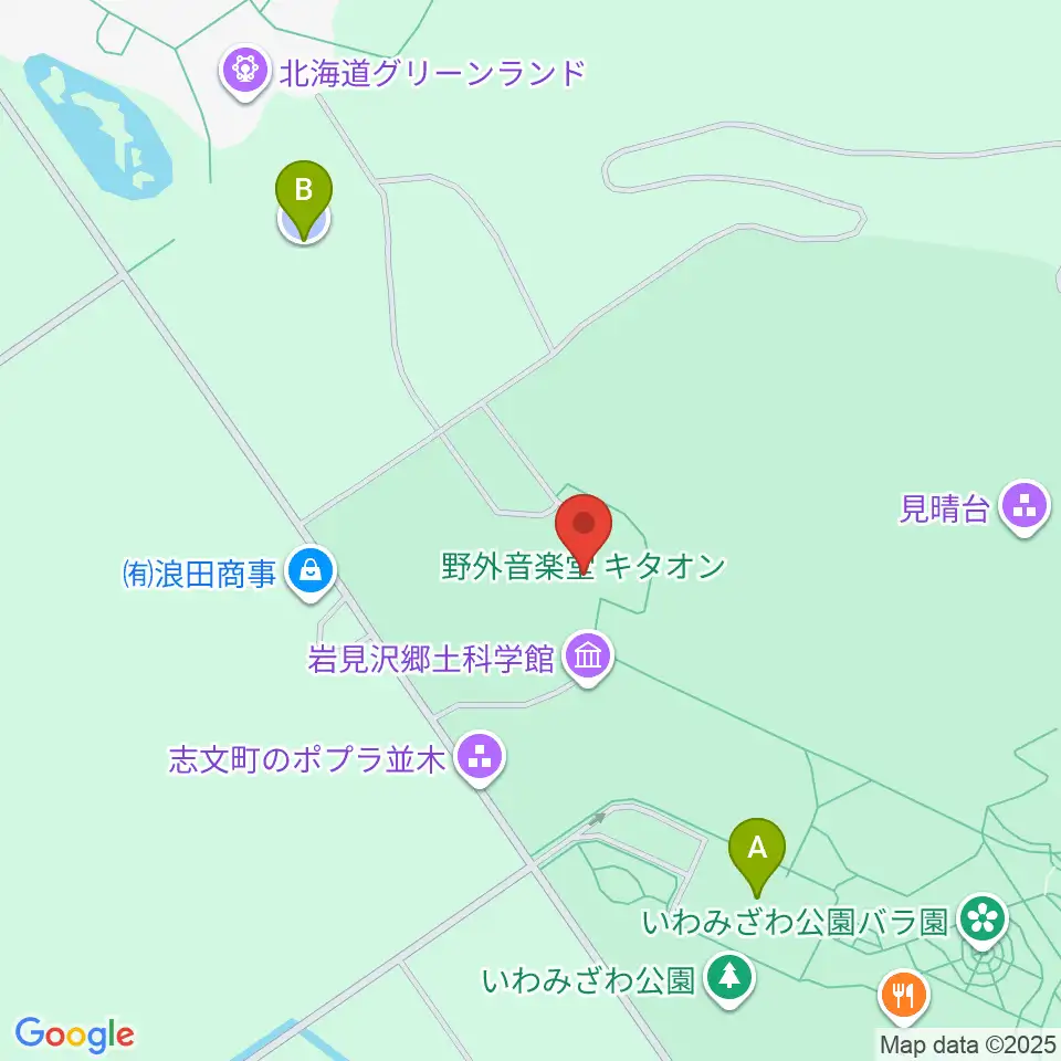 いわみざわ公園野外音楽堂キタオン周辺の駐車場・コインパーキング一覧地図