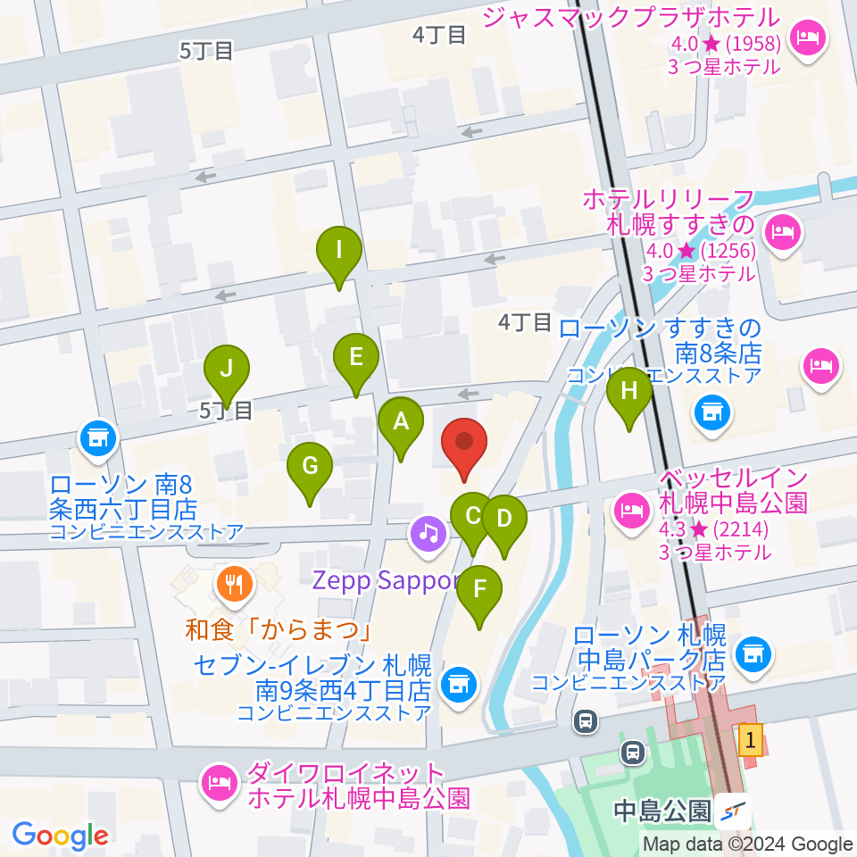 SUSUKINO 810周辺の駐車場・コインパーキング一覧地図