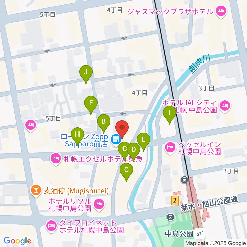 SUSUKINO 810周辺の駐車場・コインパーキング一覧地図