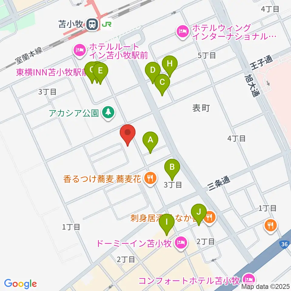 苫小牧エルキューブ周辺の駐車場・コインパーキング一覧地図