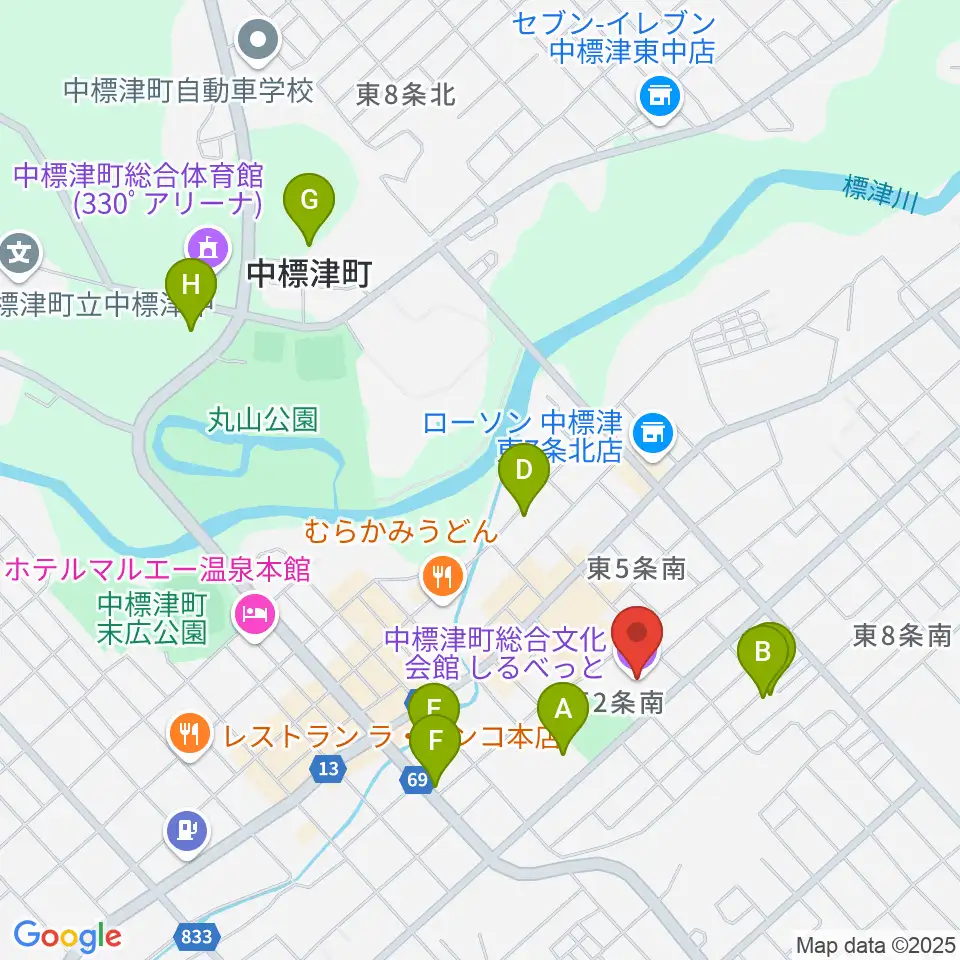 中標津町総合文化会館周辺の駐車場・コインパーキング一覧地図