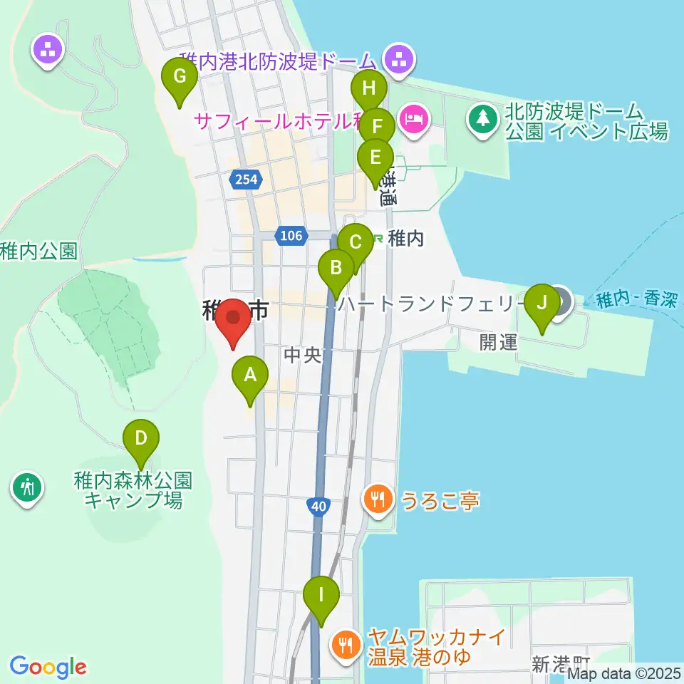 稚内総合文化センター周辺の駐車場・コインパーキング一覧地図