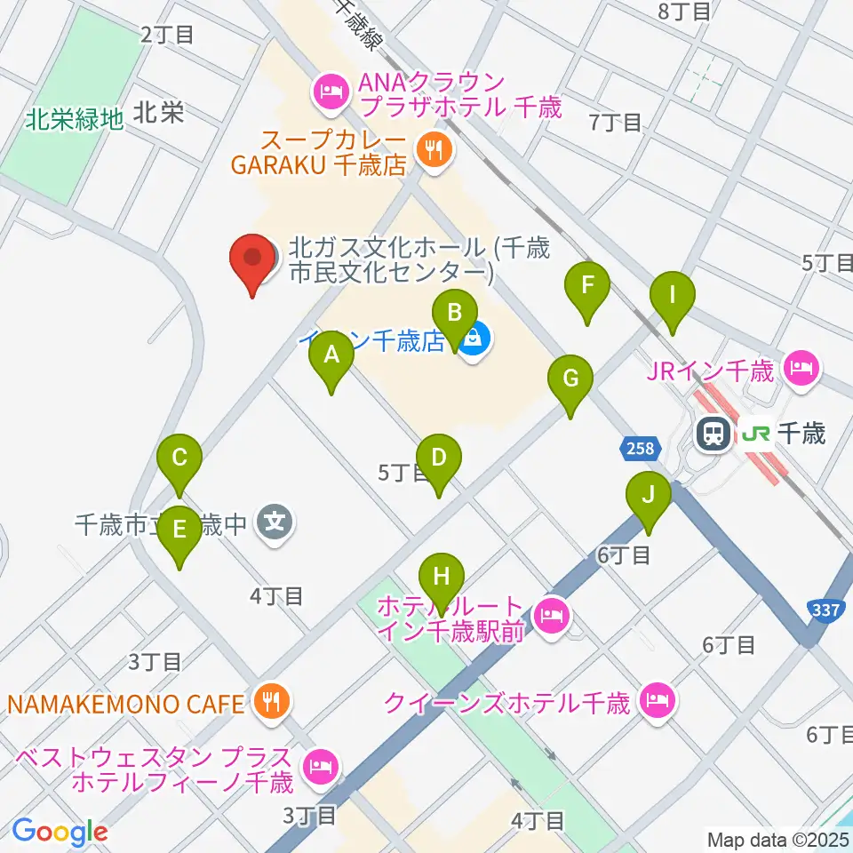 北ガス文化ホール周辺の駐車場・コインパーキング一覧地図