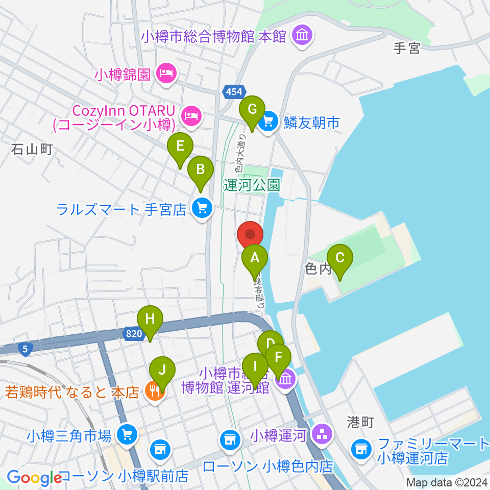 小樽ゴールドストーン周辺の駐車場・コインパーキング一覧地図