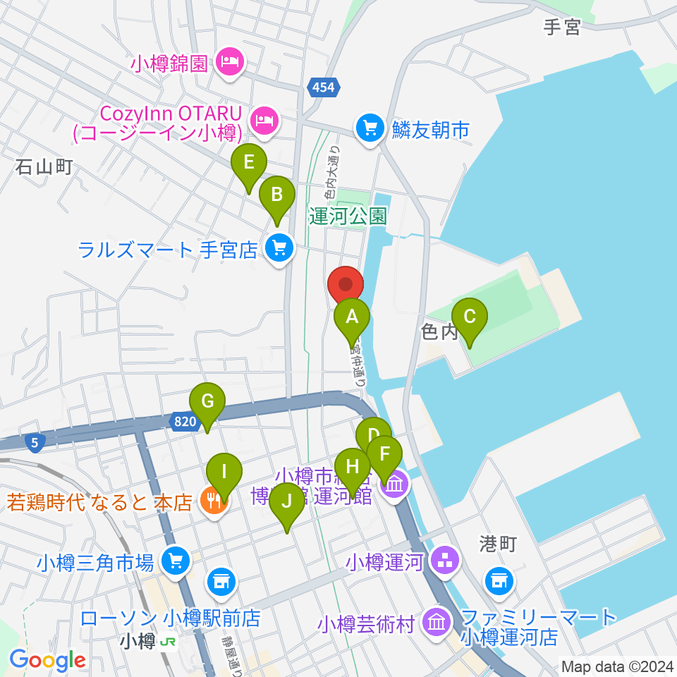 小樽ゴールドストーン周辺の駐車場・コインパーキング一覧地図