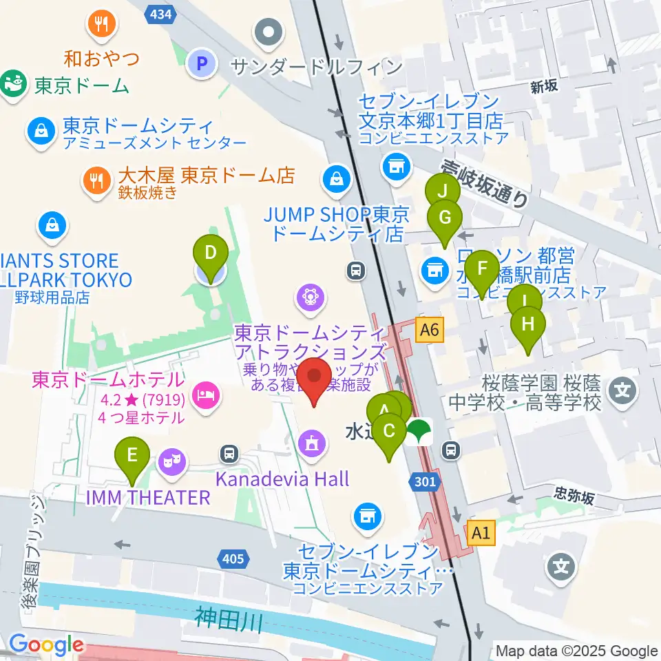 カナデビアホール周辺の駐車場・コインパーキング一覧地図