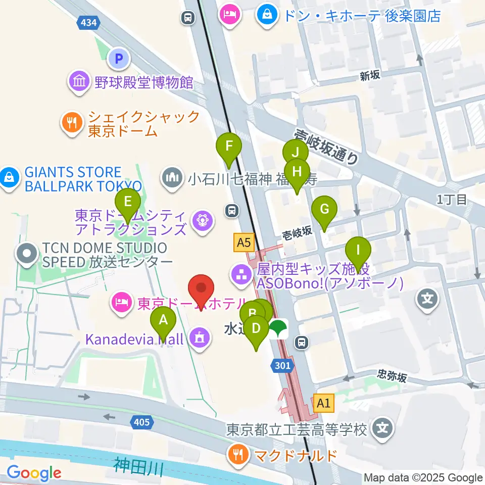 カナデビアホール周辺の駐車場・コインパーキング一覧地図