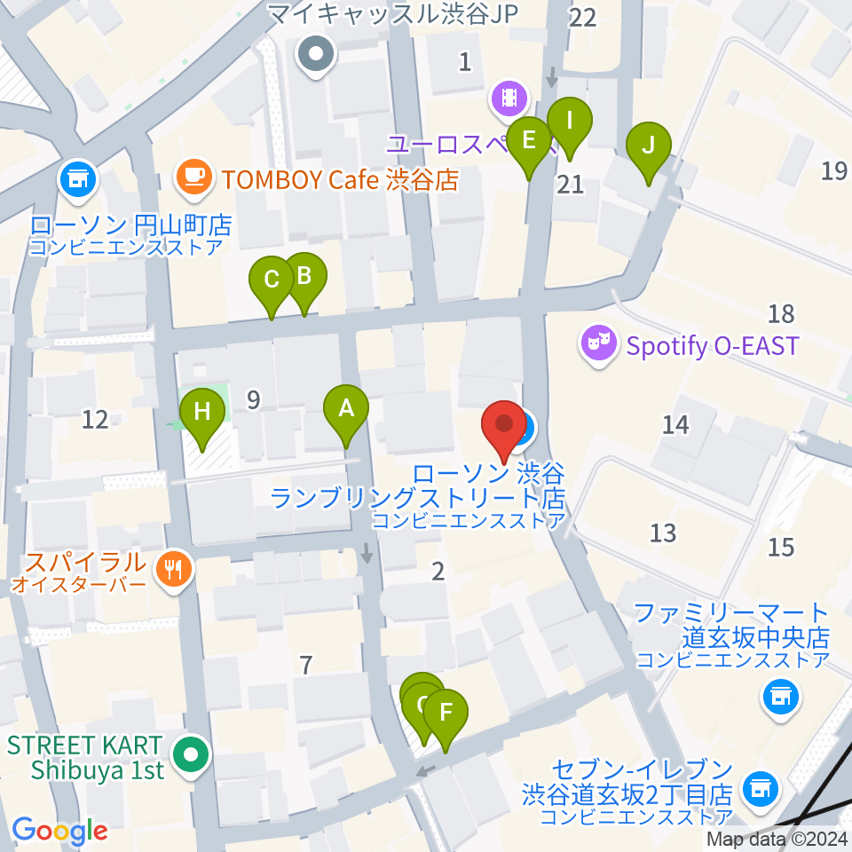 渋谷Spotify O-WEST周辺の駐車場・コインパーキング一覧地図