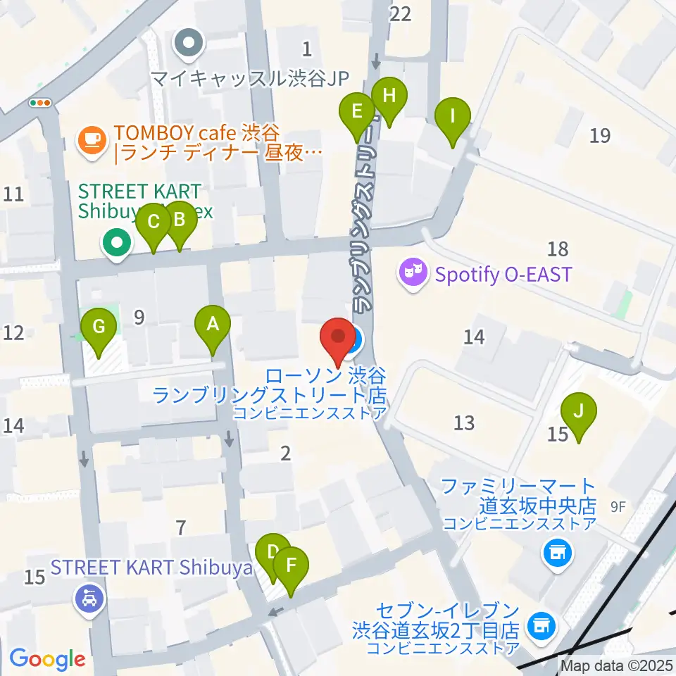 渋谷Spotify O-WEST周辺の駐車場・コインパーキング一覧地図