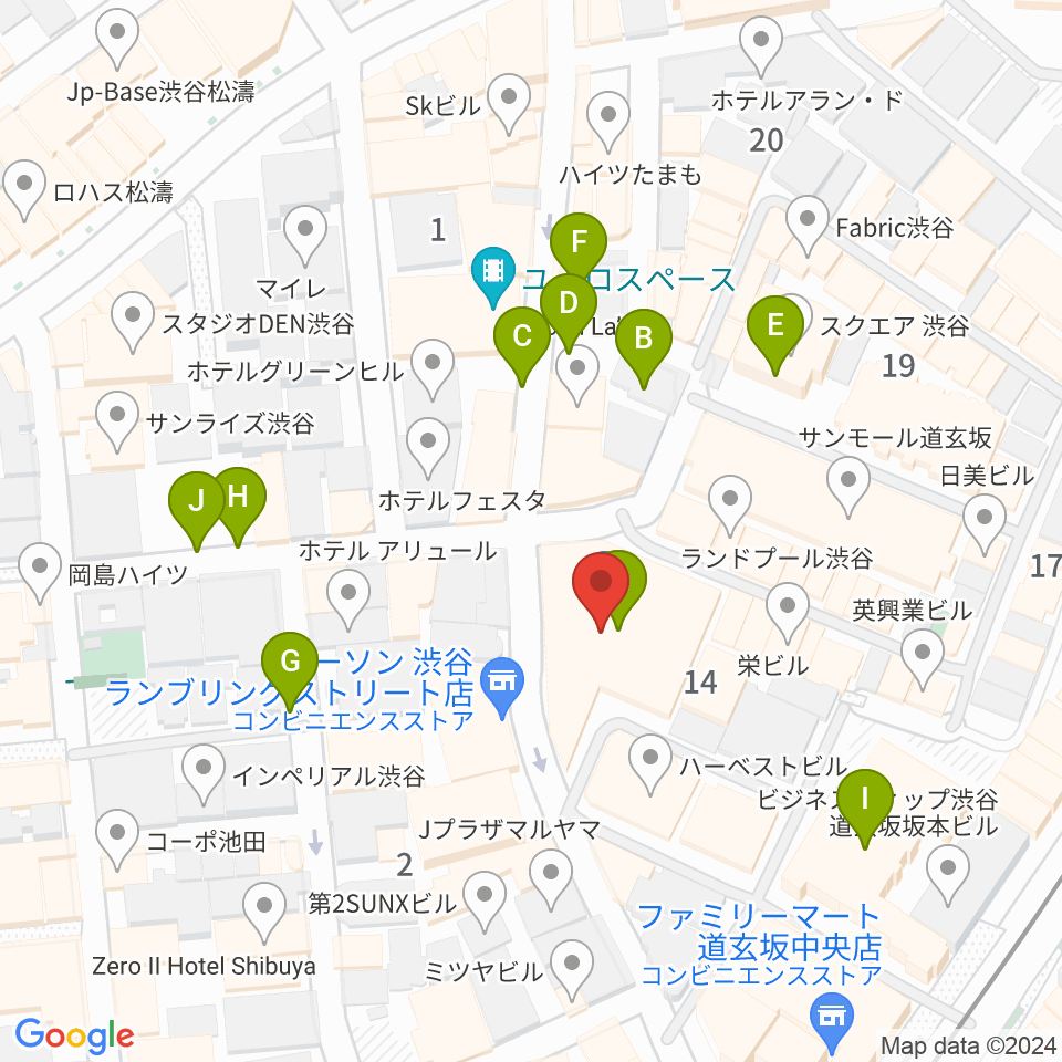 渋谷Spotify O-EAST周辺の駐車場・コインパーキング一覧地図