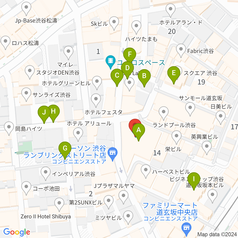 渋谷Spotify O-Crest 周辺の駐車場・コインパーキング一覧地図