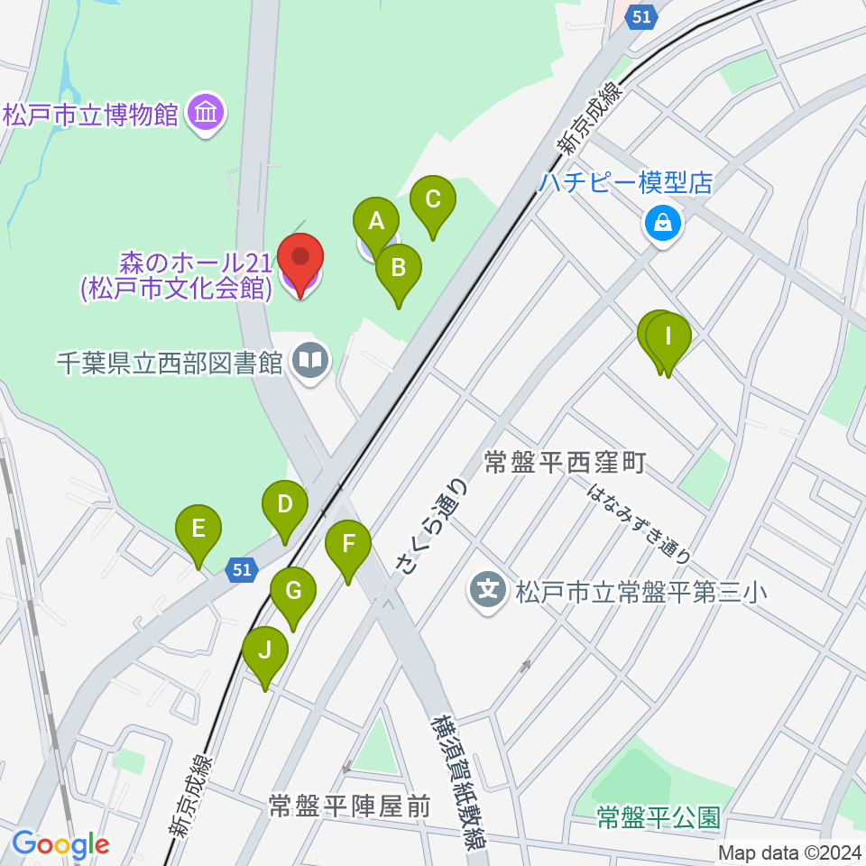 森のホール21周辺の駐車場・コインパーキング一覧地図