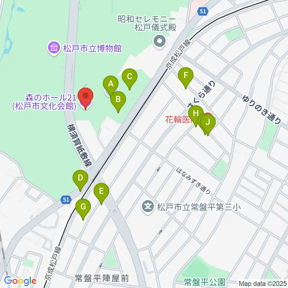 森のホール21周辺の駐車場・コインパーキング一覧地図