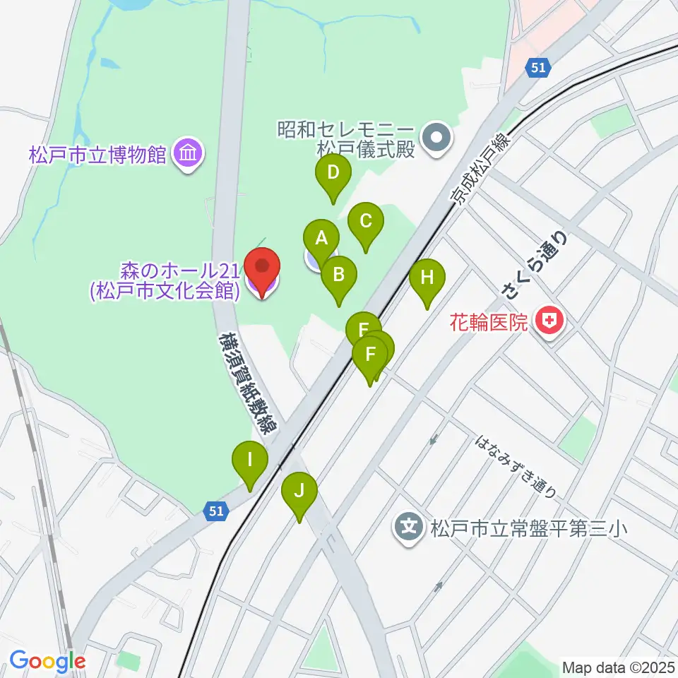 森のホール21周辺の駐車場・コインパーキング一覧地図