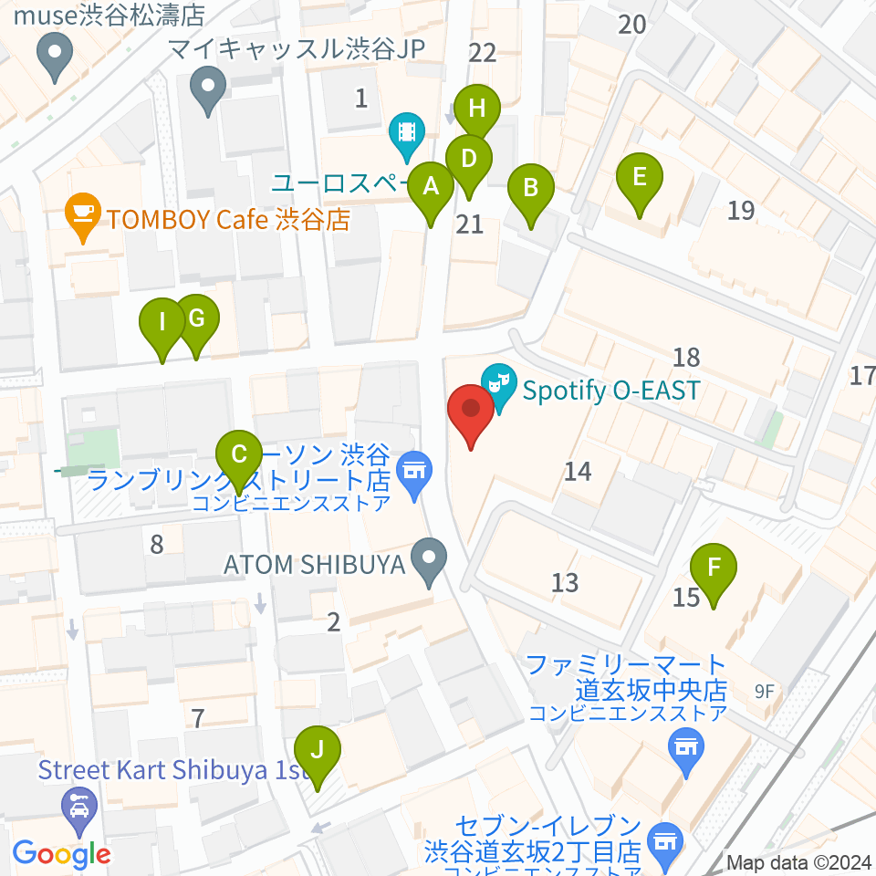 渋谷duo MUSIC EXCHANGE周辺の駐車場・コインパーキング一覧地図