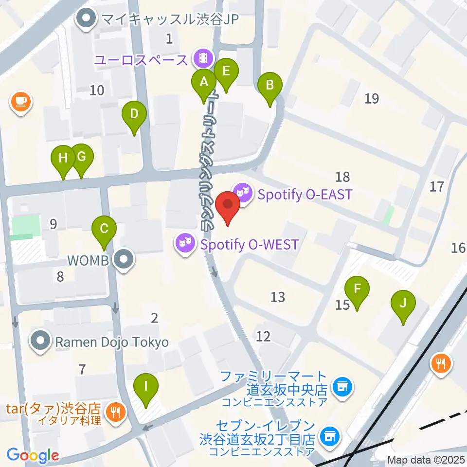 渋谷duo MUSIC EXCHANGE周辺の駐車場・コインパーキング一覧地図