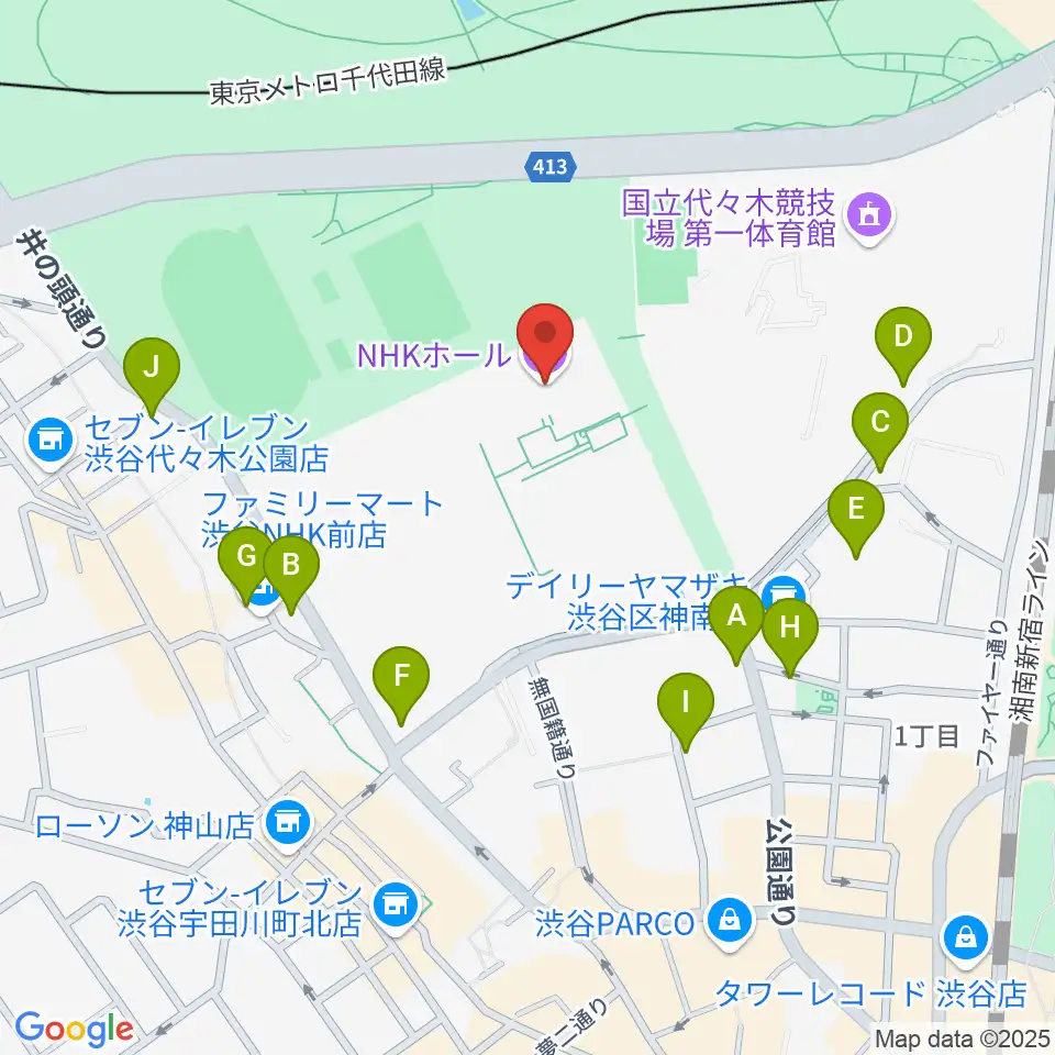 NHKホール周辺の駐車場・コインパーキング一覧地図