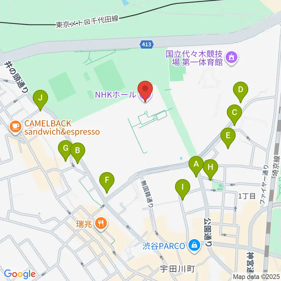 NHKホール周辺の駐車場・コインパーキング一覧地図