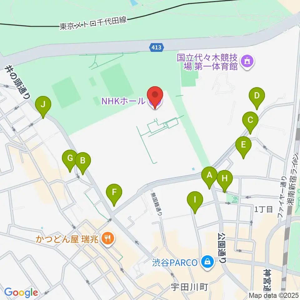 NHKホール周辺の駐車場・コインパーキング一覧地図