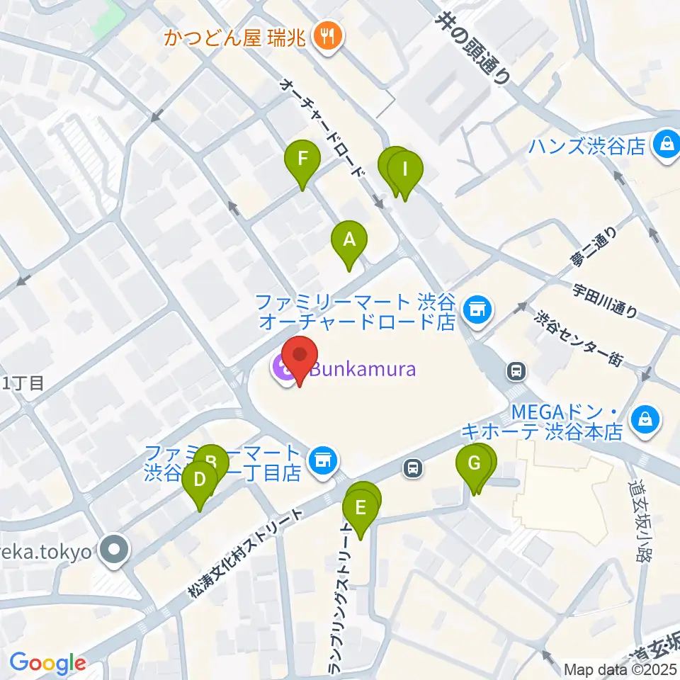 Bunkamuraオーチャードホール周辺の駐車場・コインパーキング一覧地図