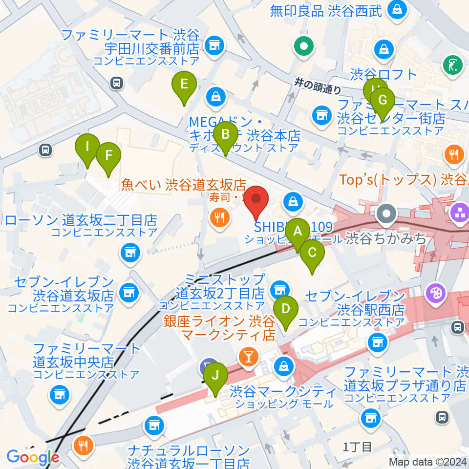 渋谷プレジャープレジャー周辺の駐車場・コインパーキング一覧地図