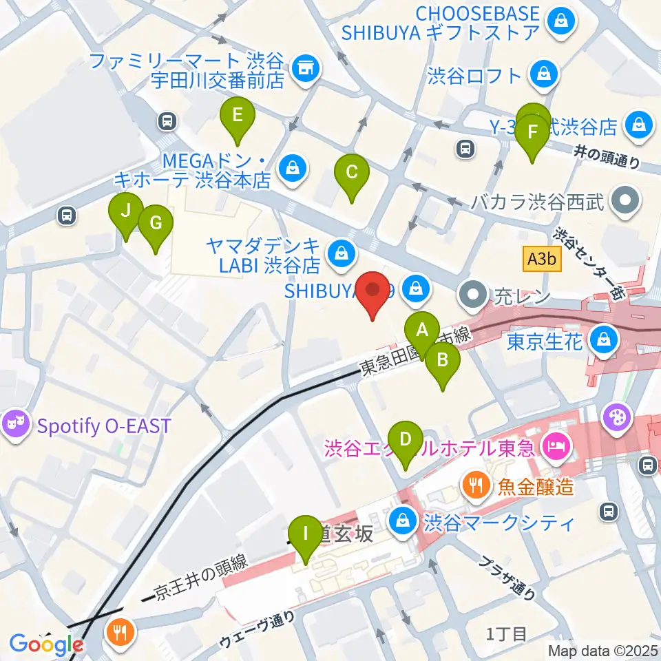渋谷プレジャープレジャー周辺の駐車場・コインパーキング一覧地図