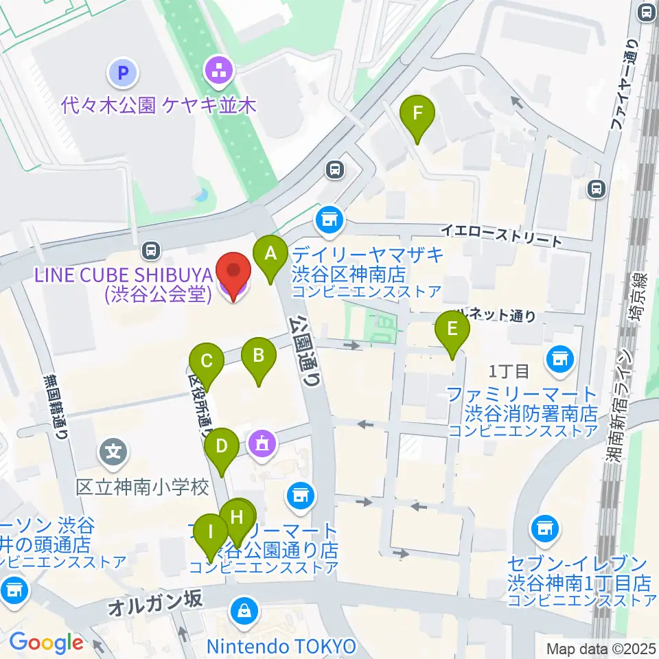 LINE CUBE SHIBUYA周辺の駐車場・コインパーキング一覧地図