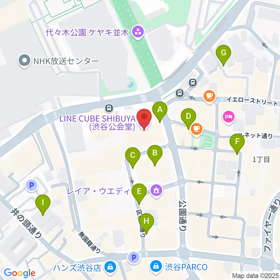 LINE CUBE SHIBUYA周辺の駐車場・コインパーキング一覧地図