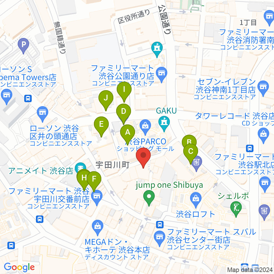 渋谷ＷＷＷ  WWW X周辺の駐車場・コインパーキング一覧地図