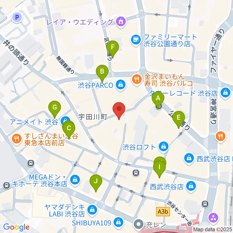 渋谷WWW WWW X周辺の駐車場・コインパーキング一覧地図