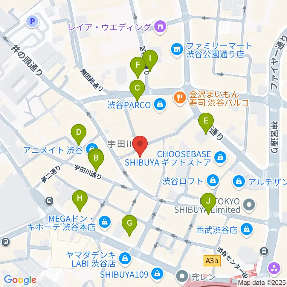 渋谷サイクロン周辺の駐車場・コインパーキング一覧地図