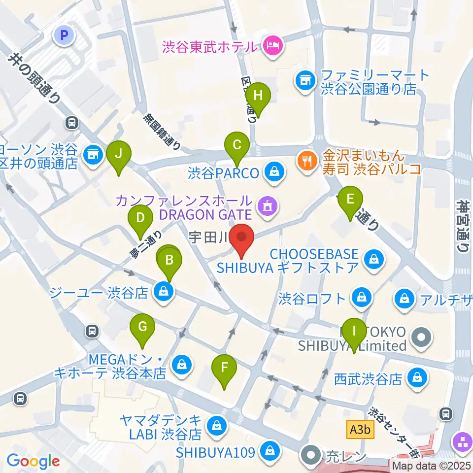 渋谷サイクロン周辺の駐車場・コインパーキング一覧地図