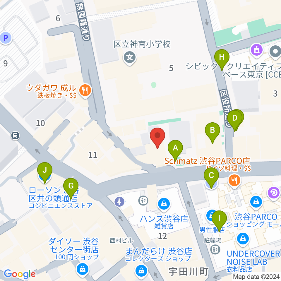 渋谷Milkyway周辺の駐車場・コインパーキング一覧地図