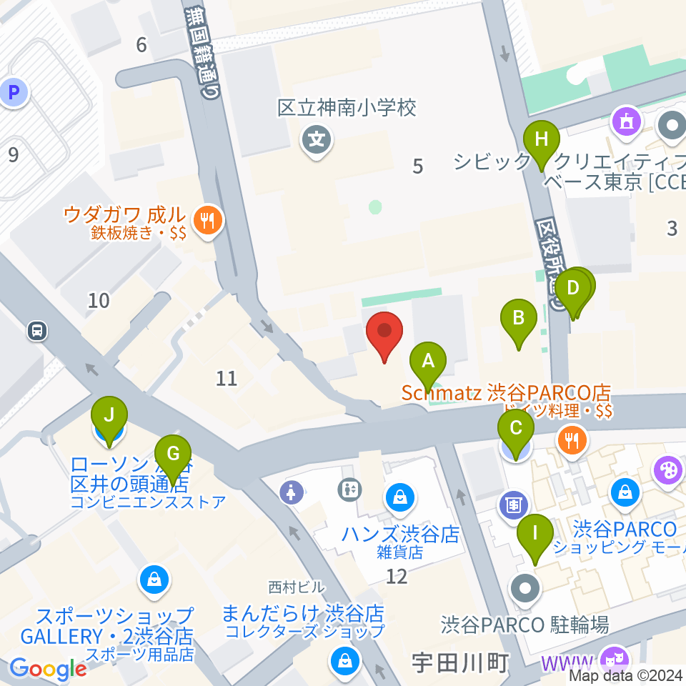 渋谷Milkyway周辺の駐車場・コインパーキング一覧地図