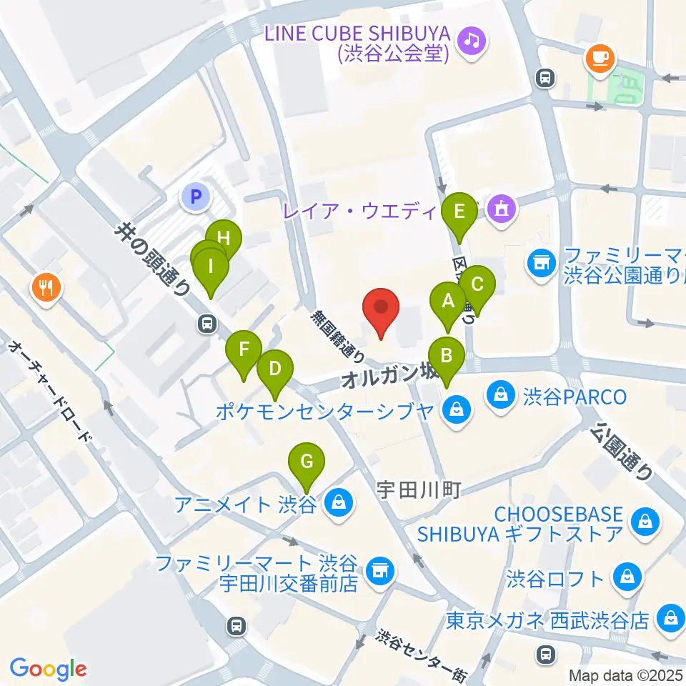 渋谷Milkyway周辺の駐車場・コインパーキング一覧地図