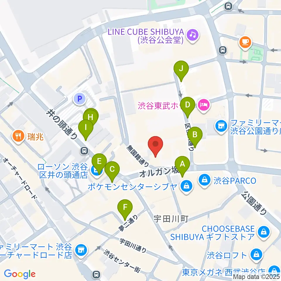 渋谷Milkyway周辺の駐車場・コインパーキング一覧地図