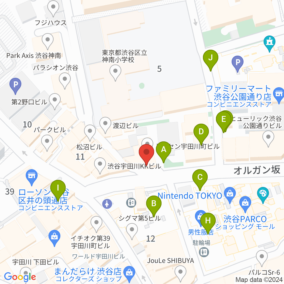 渋谷スターラウンジ周辺の駐車場・コインパーキング一覧地図