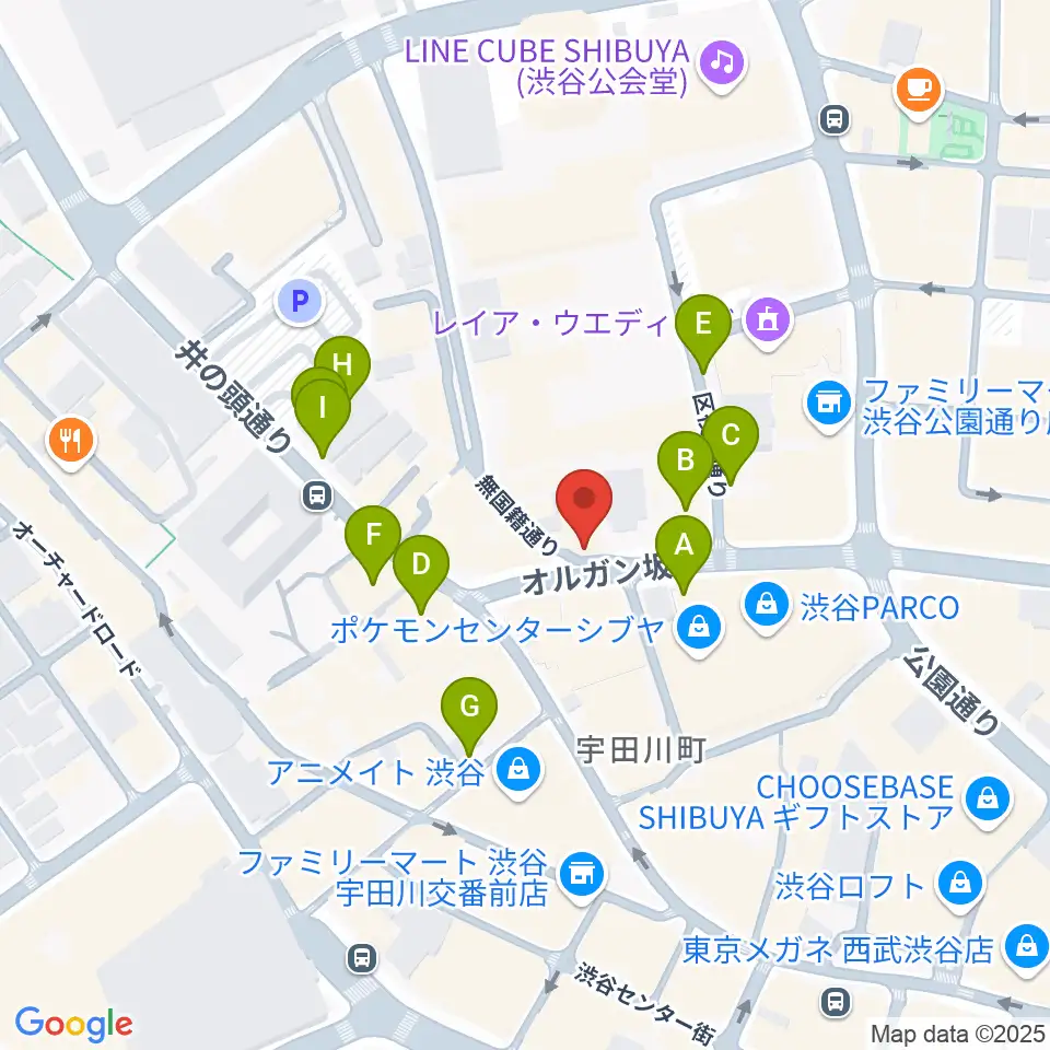 渋谷スターラウンジ周辺の駐車場・コインパーキング一覧地図