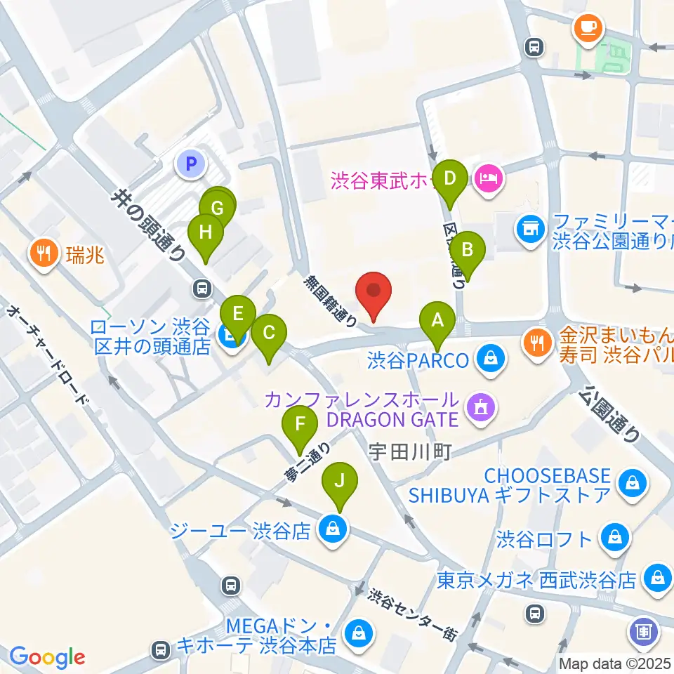 渋谷スターラウンジ周辺の駐車場・コインパーキング一覧地図