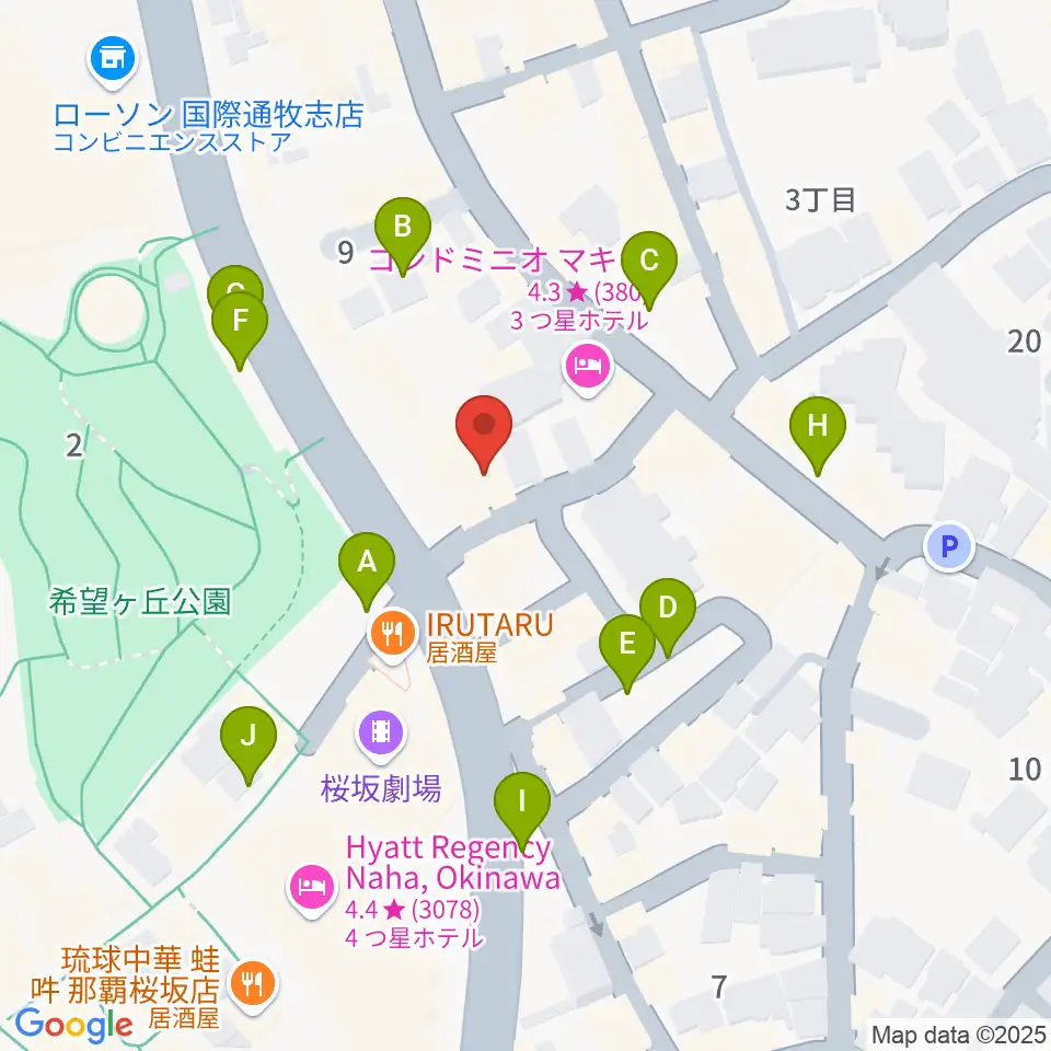桜坂セントラル周辺の駐車場・コインパーキング一覧地図