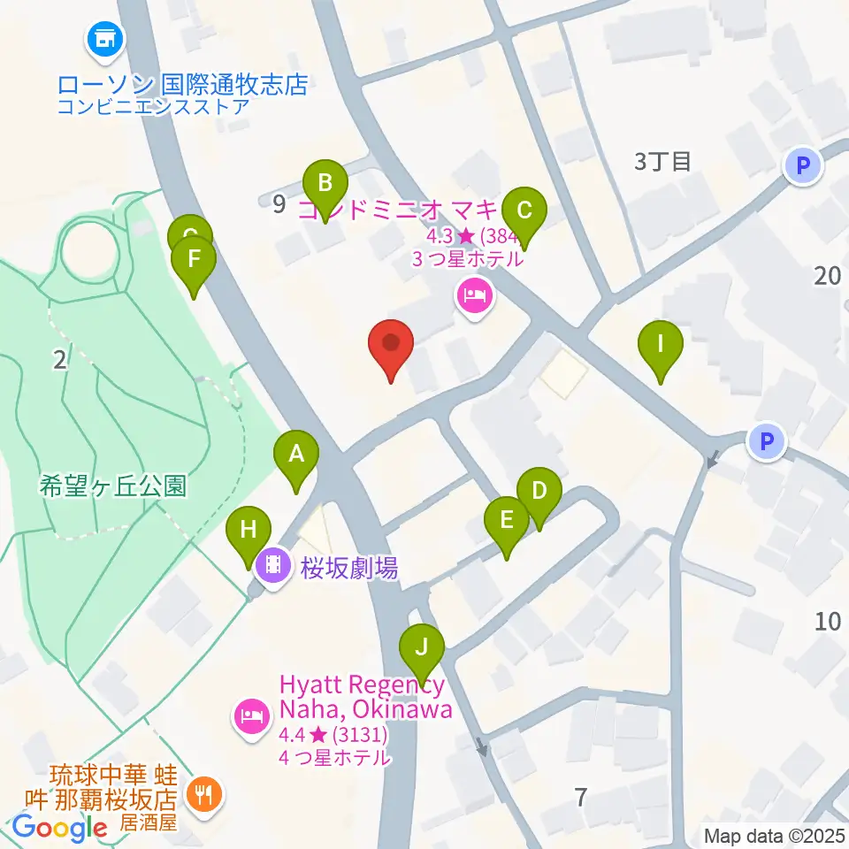 桜坂セントラル周辺の駐車場・コインパーキング一覧地図