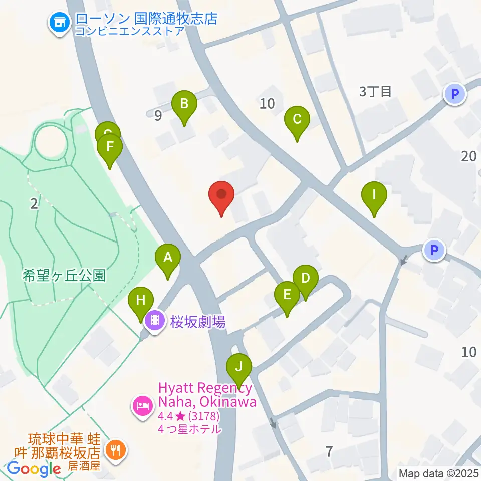 桜坂セントラル周辺の駐車場・コインパーキング一覧地図