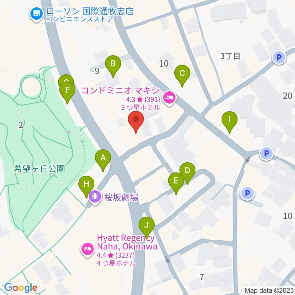 桜坂セントラル周辺の駐車場・コインパーキング一覧地図