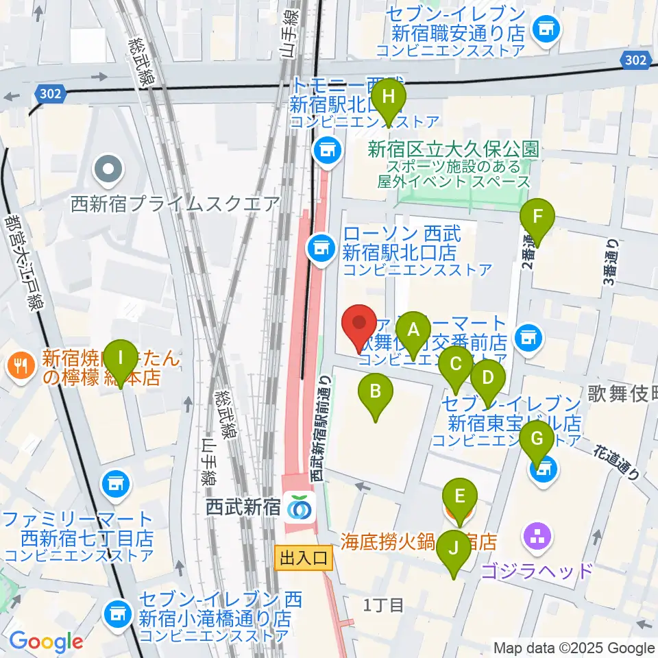 新宿マーブル周辺の駐車場・コインパーキング一覧地図
