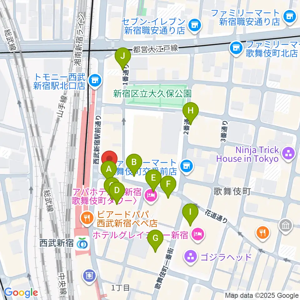 新宿マーブル周辺の駐車場・コインパーキング一覧地図