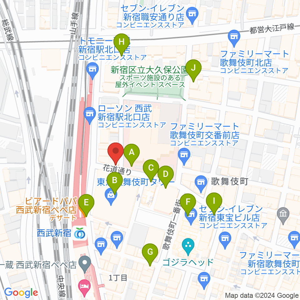 新宿MARZ周辺の駐車場・コインパーキング一覧地図