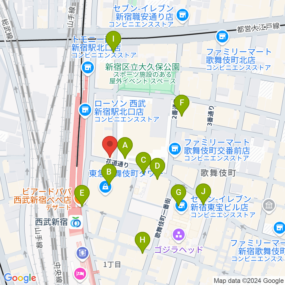 新宿MARZ周辺の駐車場・コインパーキング一覧地図